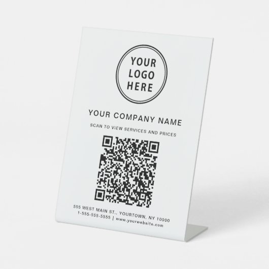 Zakelijke Logo Creëer Uw QR-code Reclamebord Met Voetstuk (Voorkant)
