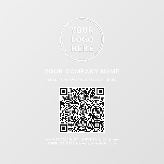 Zakelijke Logo Creëer Uw QR Code Wit Raamsticker (Vel)