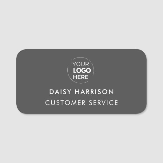 Zakelijke Logo | Donkergrijs Modern Medewerker Per Naamplaatje (Voorkant)