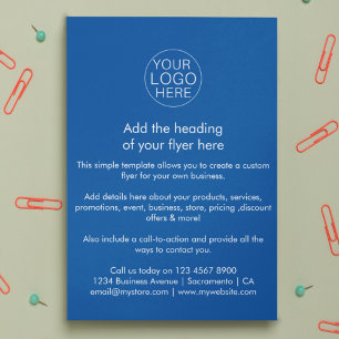 Zakelijke Logo   Eenvoudig blauw aangepast Flyer