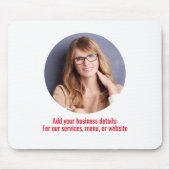 Zakelijke Logo Eenvoudig Minimalistisch Rood en Wi Muismat (Voorkant)