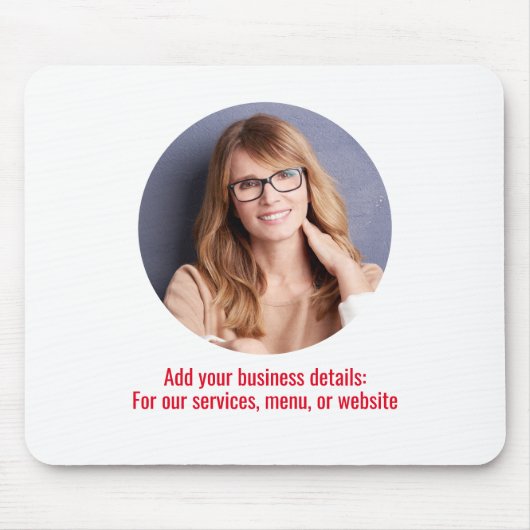 Zakelijke Logo Eenvoudig Minimalistisch Rood en Wi Muismat (Voorkant)