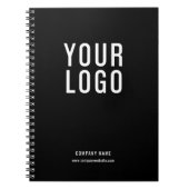 Zakelijke Logo Eenvoudig Zwart Promotioneel Notitieboek (Voorkant)