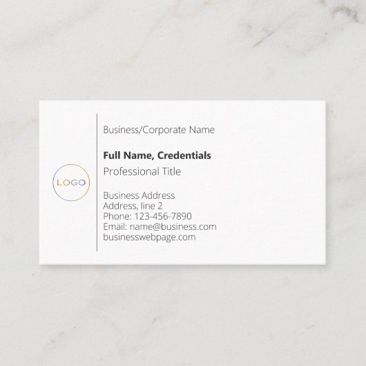 Zakelijke Logo Eenvoudig zwart wit Elegant Visitekaartje (Voorkant)