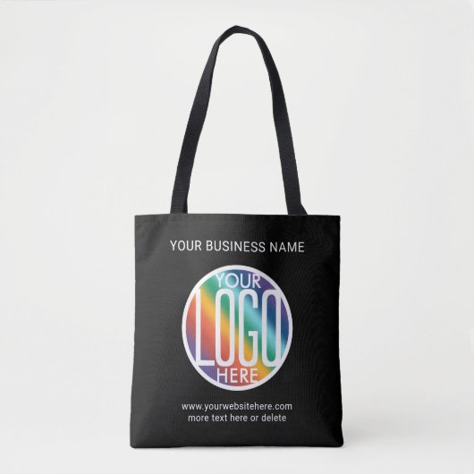 Zakelijke Logo Eenvoudige bedrijfspromotie Zwart Tote Bag (Voorkant)