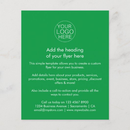 Zakelijke Logo | Eenvoudige Groene Douane Flyer (Voorkant)