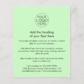 Zakelijke Logo | Eenvoudige, lichtgroene aangepast Flyer (Achterkant)