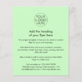 Zakelijke Logo | Eenvoudige, lichtgroene aangepast Flyer (Voorkant)