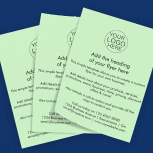 Zakelijke Logo   Eenvoudige, lichtgroene aangepast Flyer