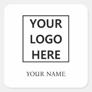 Zakelijke Logo Eenvoudige, minimale aangepaste pro Vierkante Sticker