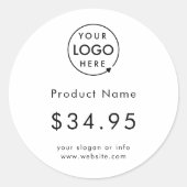 Zakelijke Logo | Eenvoudige witte prijs Label stic (Voorkant)