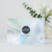 Zakelijke Logo Elegant Holografisch Cadeaubon (Staand voorkant)