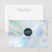 Zakelijke Logo Elegant Holografisch Cadeaubon (Voorkant / Achterkant)