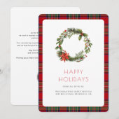 Zakelijke Logo Elegant Plaid Tartan Feestdagenkaart (Voorkant / Achterkant)