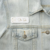 Zakelijke Logo Elegant Wit Goud Modern Monogram Naamplaatje (In situ)