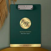 Zakelijke Logo Emerald Groen & Goud Promotie Klembord