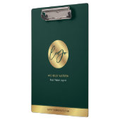 Zakelijke Logo Emerald Groen & Goud Promotie Klembord (Links)