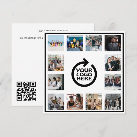 Zakelijke Logo en 12 foto QR-code gepersonaliseerd (Voorkant / Achterkant)
