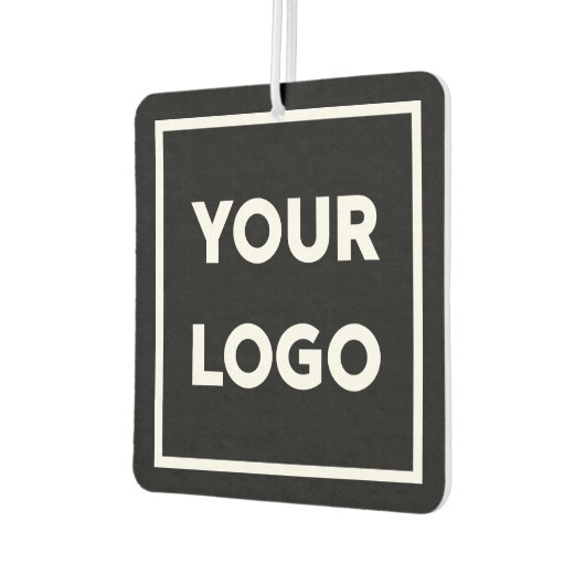 Zakelijke Logo en aangepaste tekst op zwart Luchtverfrisser (Links)