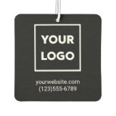 Zakelijke Logo en aangepaste tekst op zwart Luchtverfrisser (Achterkant)