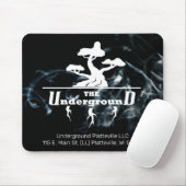 Zakelijke Logo en info met zwarte rookachtergrond Muismat (Met muis)