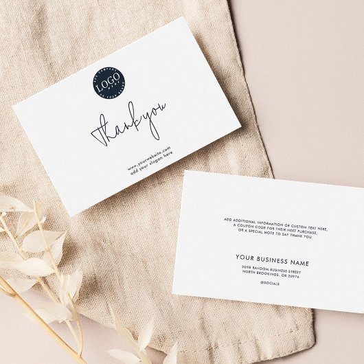 Zakelijke Logo en klanten van bedrijfswebsites toe Bedankkaart