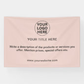 Zakelijke Logo en promotionele tekst toevoegen Blu Spandoek (Horizontaal)