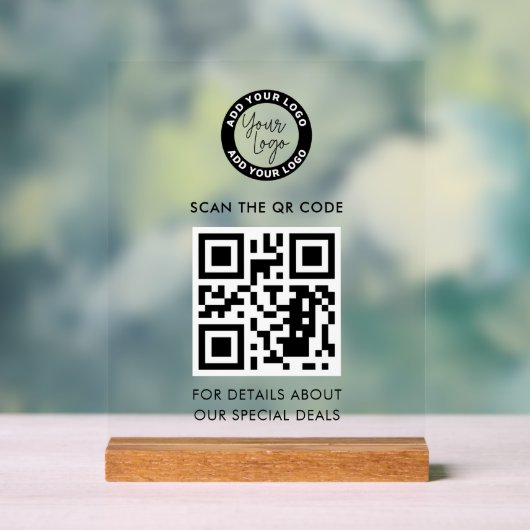 Zakelijke Logo en QR-code Aangepast Acryl Bord (Neutraal)