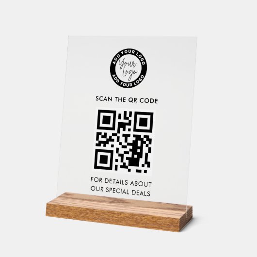 Zakelijke Logo en QR-code Aangepast Acryl Bord (Hoek)