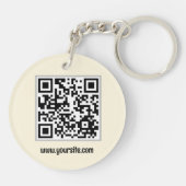 Zakelijke Logo en QR-code dubbelzijdig Sleutelhanger (Achterkant)