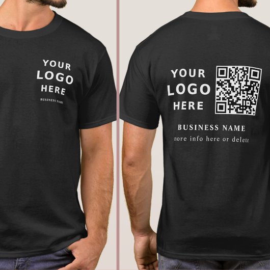 Zakelijke Logo en QR-code Eenvoudig minimalistisch T-shirt