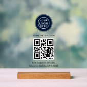Zakelijke Logo en QR-code minimalistisch Acryl Bord (Neutraal)