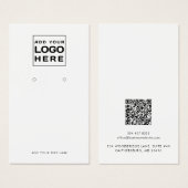 Zakelijke Logo en QR Code Oorbel Display Kaart (Voorkant /achterkant)