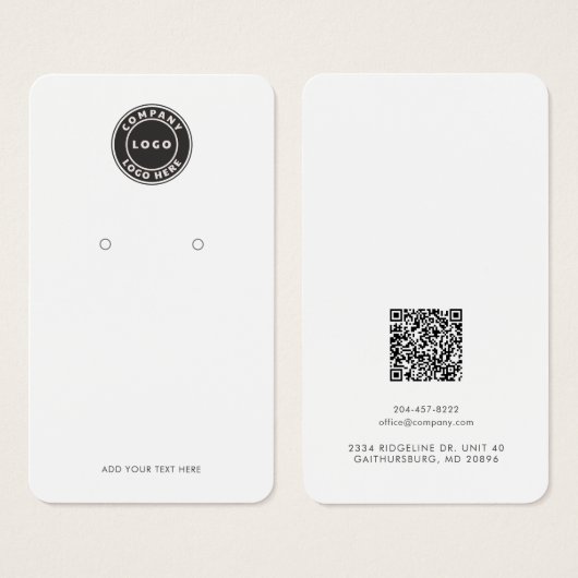 Zakelijke Logo en QR Code Oorbel Display Kaart (Voorkant /achterkant)