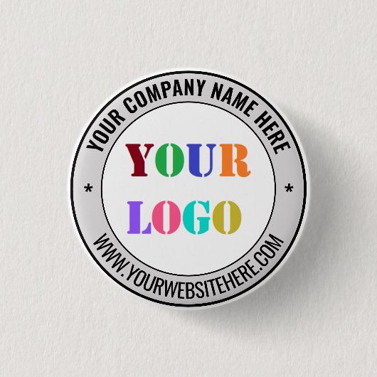 Zakelijke Logo en Tekst Promotionele Button Sjablo (Voorkant)