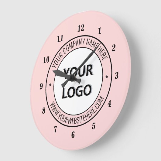 Zakelijke Logo en tekst uw bedrijf wandklok (Hoek)
