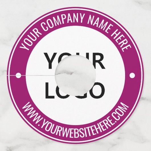 Zakelijke Logo en Tekst Wijnglas Label Sjabloon (Achterkant)