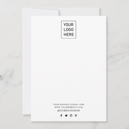 Zakelijke Logo en tekstbedrijf Elegant Minimalist Notitiekaartje (Voorkant)