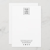Zakelijke Logo en tekstbedrijf Elegant Minimalist Notitiekaartje (Voorkant / Achterkant)