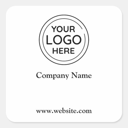 Zakelijke Logo en webadres Vierkante Sticker (Voorkant)