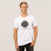Zakelijke Logo en website Company Employee Custom Tri-Blend Shirt (Voorkant volledig)