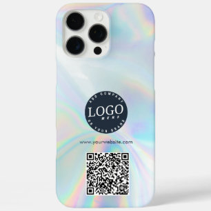 Zakelijke Logo en website QR Code Holographic iPhone 16 Pro Max Hoesje