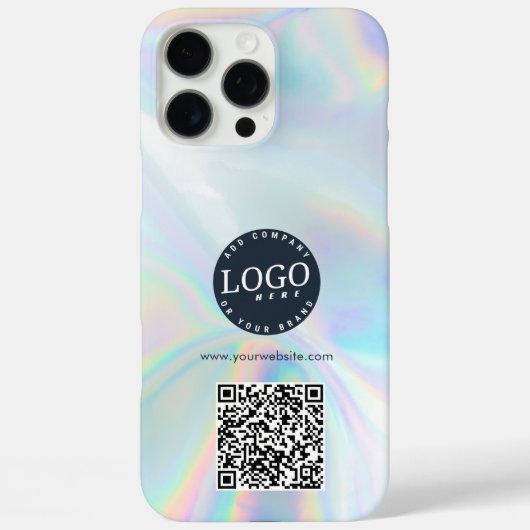 Zakelijke Logo en website QR Code Holographic Case-Mate iPhone Case (Achterkant)
