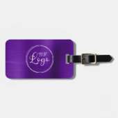 Zakelijke Logo Faux Violet Paarse Ombre Folie Bagagelabel (Voorkant horizontaal)