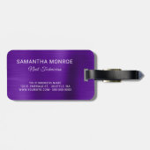 Zakelijke Logo Faux Violet Paarse Ombre Folie Bagagelabel (Achterkant horizontaal)