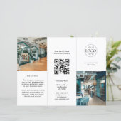Zakelijke Logo Foto Chic Modern Tri Fold Brochure (Staand voorkant)