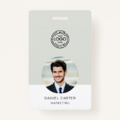 Zakelijke Logo Foto ID Bedrijf Badge (Voorkant)
