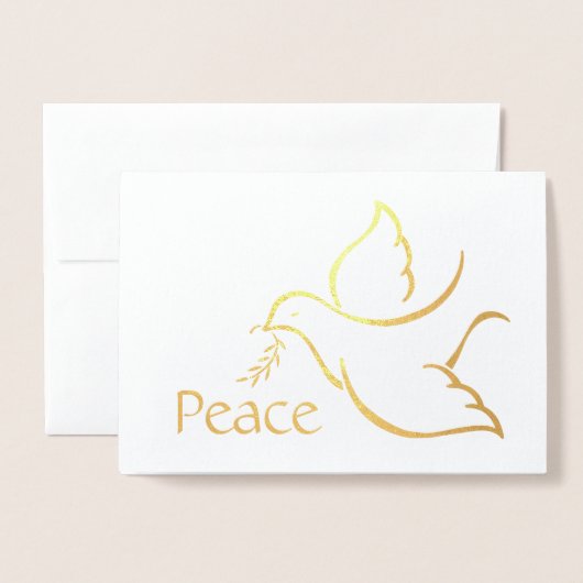 Zakelijke Logo & Foto Kerst Dove Vakantie Vrede Folie Kaarten (Voorkant met envelop)