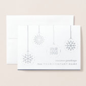 Zakelijke Logo & Foto Kerstversiering Vakantie Folie Kaarten (Voorkant met envelop)