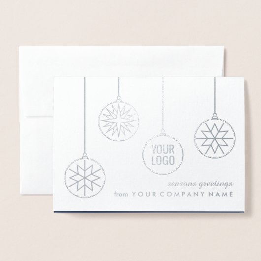 Zakelijke Logo & Foto Kerstversiering Vakantie Folie Kaarten (Voorkant met envelop)